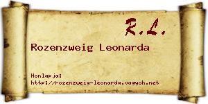 Rozenzweig Leonarda névjegykártya